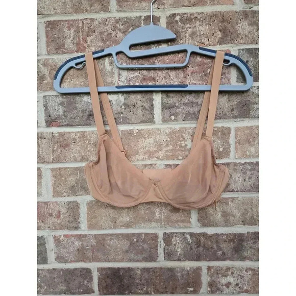 Skims Ultra Fine Mesh Bra Color Clay Size 34C - Picture 2 of 4